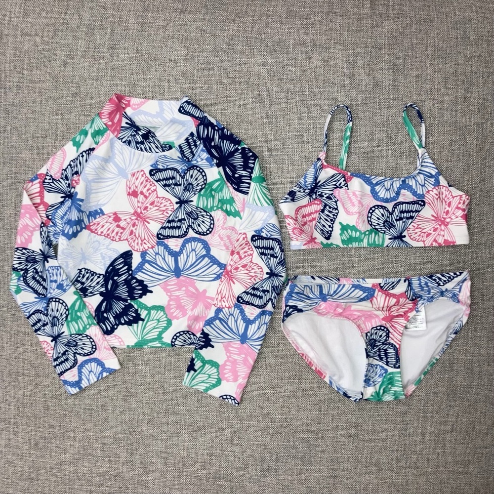 GAP Kids Butterfly Rashguard Set - Pink, Blue, Green